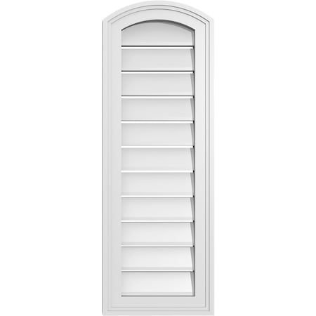 Ekena Millwork Arch Top Surface Mount PVC Gable Vent: Non-Functional, w/2"W x 1-1/2"P Brickmould Frame, 12"W x 32"H GVPAR12X3202SN